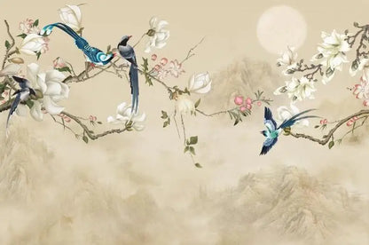 Flower Bird Landscape Wallpaper Kia Day Design