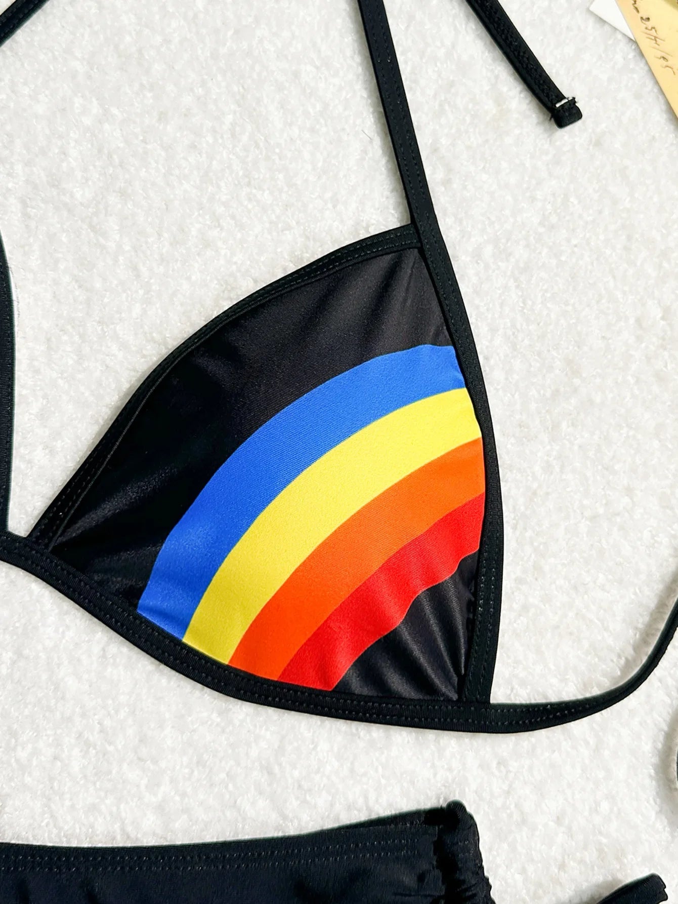 Women's Rainbow Color Bikini Set Sexy Beach Vacation Backless 2 Piece Swimsuit 2024 Summer Bathing Suit Bra Push Up Swimwear - -