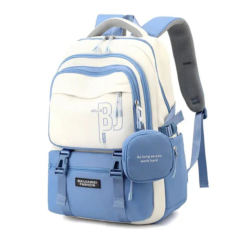 Girls Waterproof Backpack With Purse BLUE