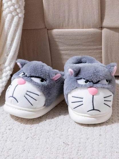 Cute Cat Couple Cotton Slippers - Men's/Women's Winter Warm Thick Bottom Home Shoes - - Slippers 1