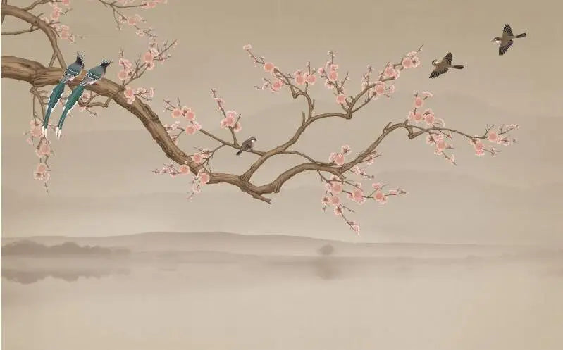 Flower Bird Landscape Wallpaper Kia Day Design