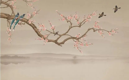 Flower Bird Landscape Wallpaper Kia Day Design