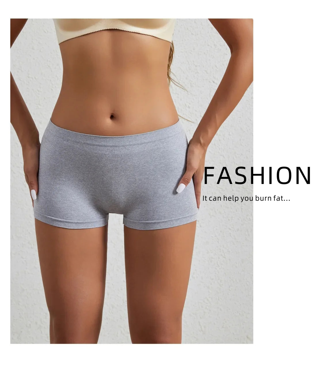 Women's underwear, compression pants, sports shorts, solid color underwear, comfortable and close fitting flat underwear - -
