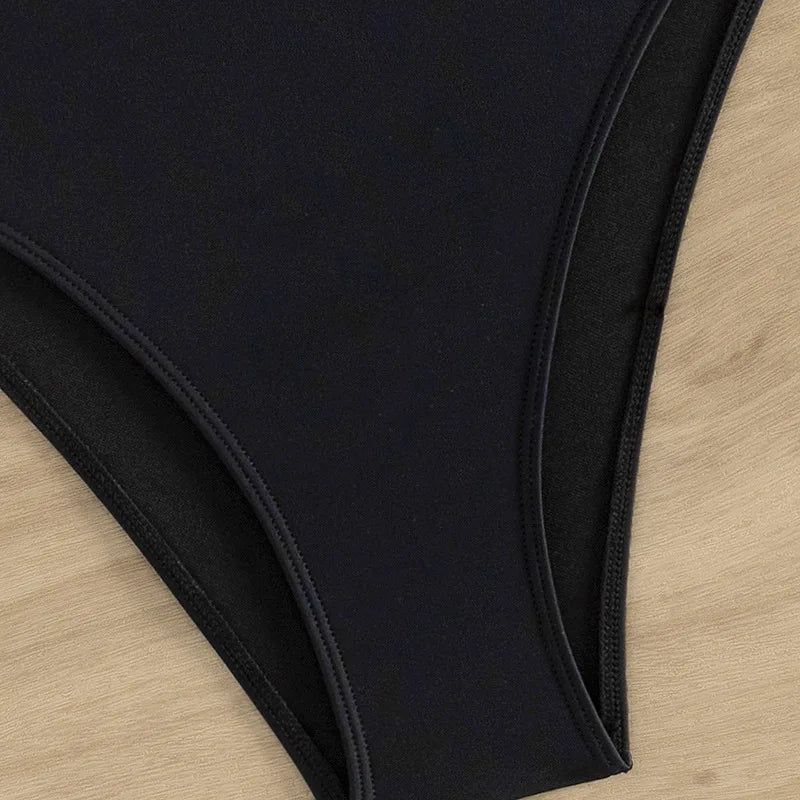 Sexy Black White Patchwork Bikini 2024 Women Halter V Underwire Push Up Micro Swimsuit Beach Bathing Suit High Waist Swimwear - -