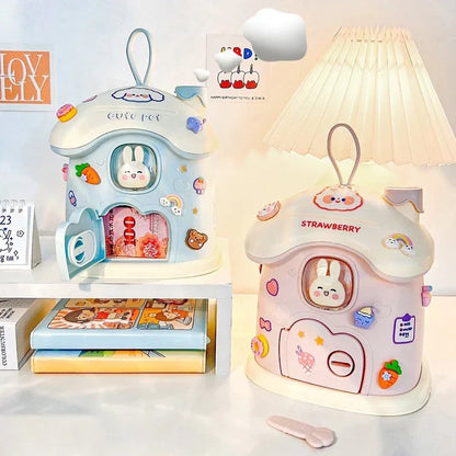 Cute Bunny House Coin Bank - -