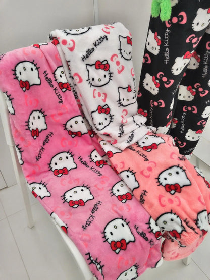 2026 New Hello Kitty Pajamas Pants Anime Women's Pajama Pants Cartoon Couple Home Sleepwear Trousers Leisure Home Clothing - -