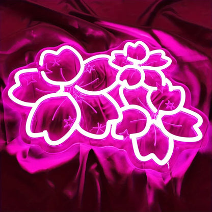 Pink Glow Flower Design LED Neon Sign - - led sign