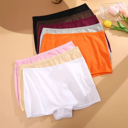 4PCS Women's Panties Cotton Seamless Sports Boxers Underwear Female Solid Color Briefs Cozy Lingerie Intimate Underpants XS-XL - -