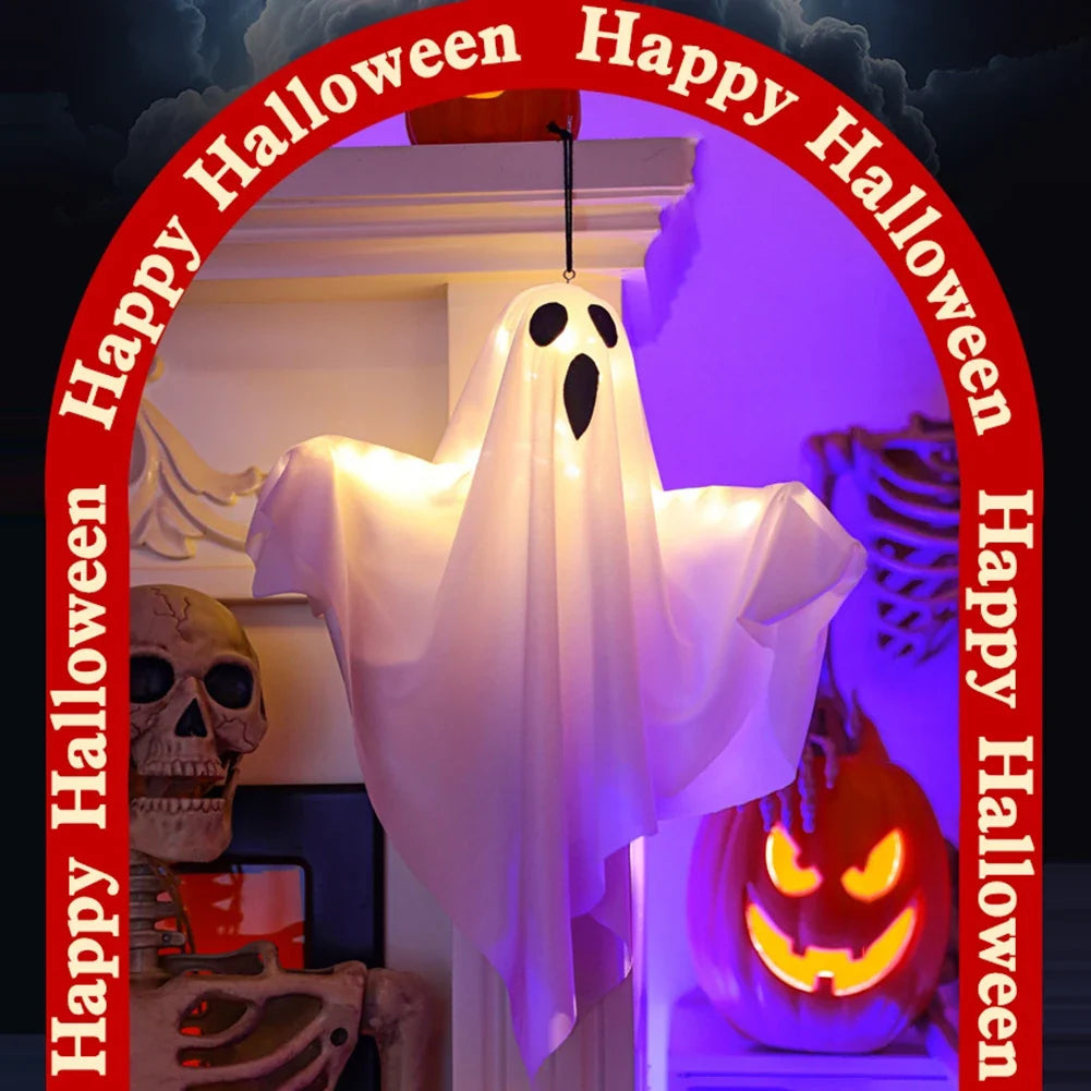 1/3PCS Spooky Ghost Halloween Decoration Waterproof Halloween LED Fabric Hanging Ghost Light for Lawn Garden Home Party Decor - -