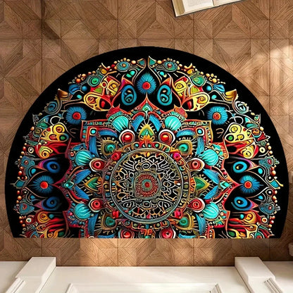 VIKAMA Bohemian Semi-Circular Carpet, Indoor And Outdoor Entrance Mat, Bathroom Door Mat, Soft And Anti-Slip Home Decoration. - LFLR-11 -