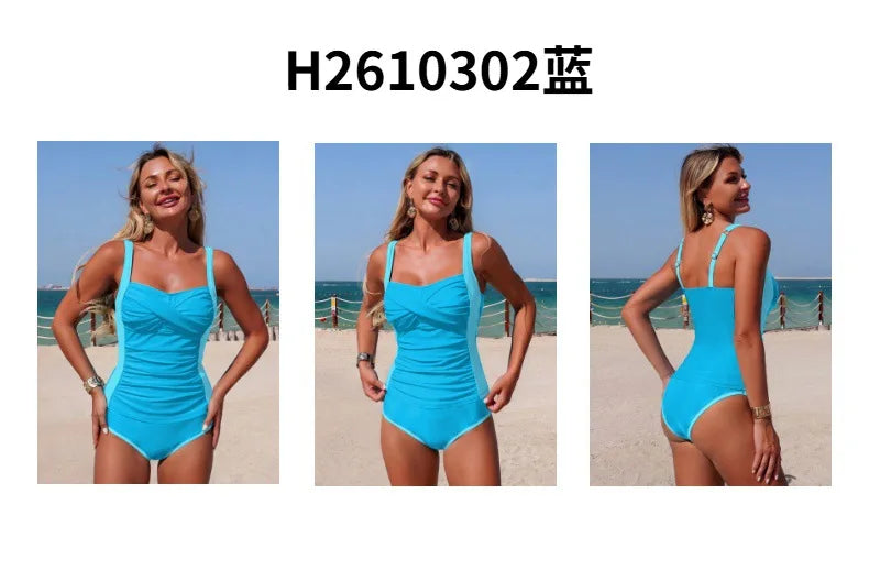 Vintage Black White Patchwork Bikini Set 2026 Women Pleate Slim Cross Tank Top High Waist Swimsuit Beach Bathing Suit Swimwear - -