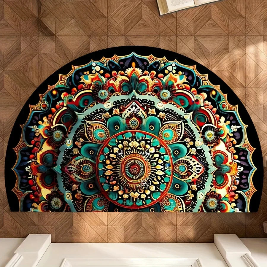 VIKAMA Bohemian Semi-Circular Carpet, Indoor And Outdoor Entrance Mat, Bathroom Door Mat, Soft And Anti-Slip Home Decoration. - LFLR-7 -