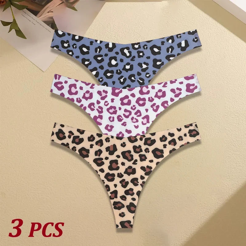 3Pcs Ultra-thin Seamless G-string Women Thongs Sexy Sweet Fruit Low-waist Panties Ladies Soft Cute Thongs Female S-XL T-Back - Set 14 -