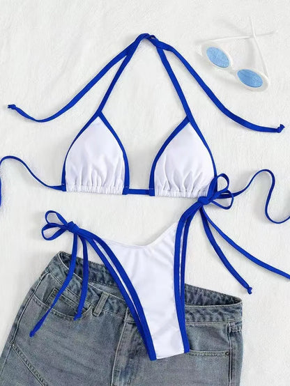 2026 Sexy Contrast Color Separates Micro Bikini Women's Swimsuit Female Swimwear Mini Thong Bikinis Set Two-piece Bathing Suit - 26628-2 -