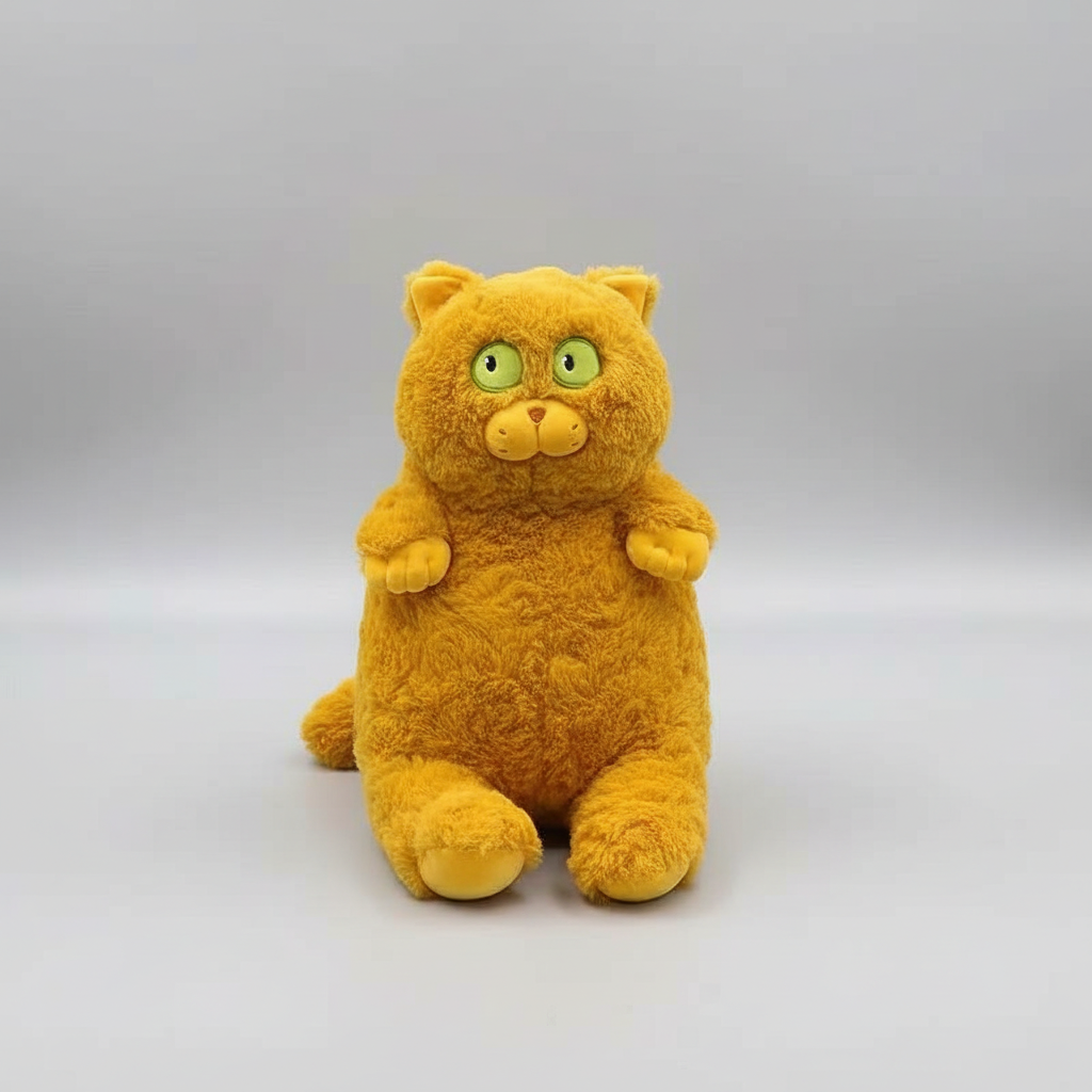 Kawaii Fat Cat Plush Toy – Soft Stuffed Animal Pillow - Yellow - Stuffed Animals
