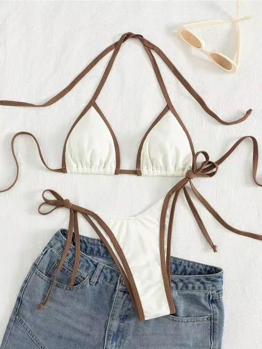 2026 Sexy Contrast Color Separates Micro Bikini Women's Swimsuit Female Swimwear Mini Thong Bikinis Set Two-piece Bathing Suit - -