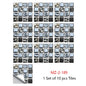 10pcs Mosaic Hard Tiles Sticker 2d Peel & Stick silver