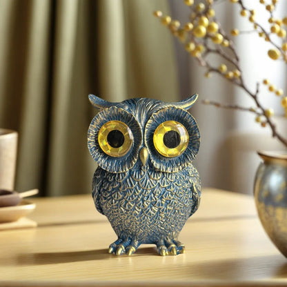 1 Piece of Retro-Style Cute Big-Eyed Owl Figurine, Creative Desktop Decoration Resin Craft, Adds Artistic Flair, Full of Details - -