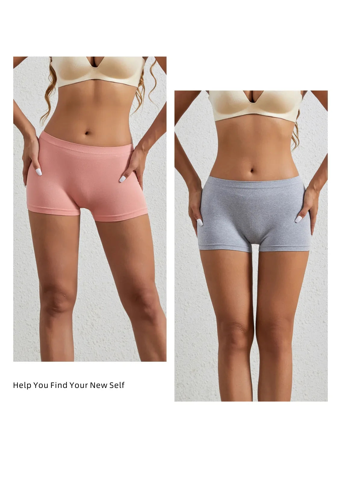 Women's underwear, compression pants, sports shorts, solid color underwear, comfortable and close fitting flat underwear - -