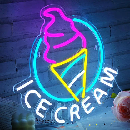 Neon Ice Cream Sign - - neon light