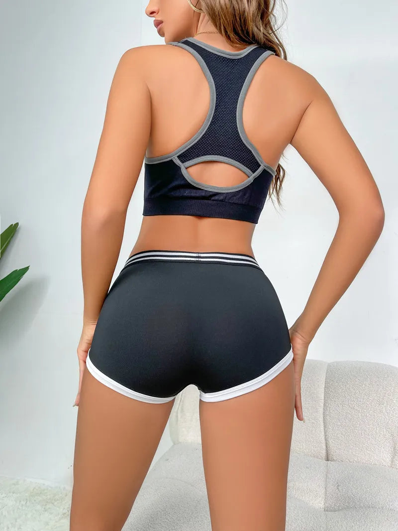 Fashions Women High Waist Butt Lift Sports Short Pants High Stretch Breathable Yoga Shorts Fitness Running Athletic Tights - -