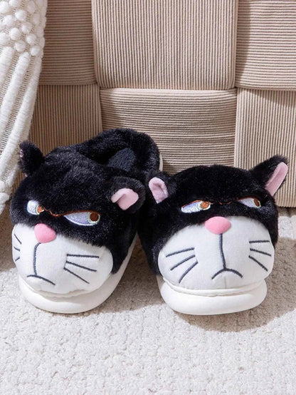 Cute Cat Couple Cotton Slippers - Men's/Women's Winter Warm Thick Bottom Home Shoes - - Slippers 1