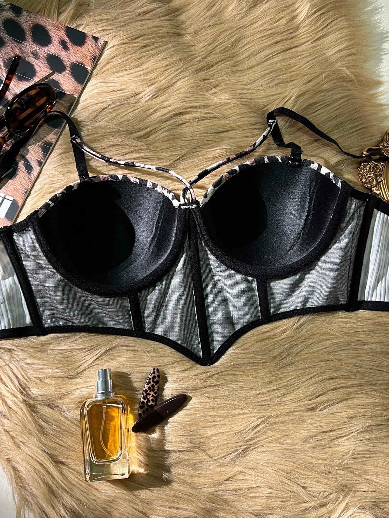 Sexy Leopard Party Wear women sexy bras Boob Lift Strap Underwire push up bra Stylish Shapewear hot lingerie - -