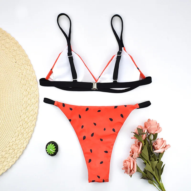 Triangle String Bikinis 2025 Halter Swimsuit Women Triangular Sexy Swimwear Female Bathers Bathing Swimming Swim Suit Beachwear - -