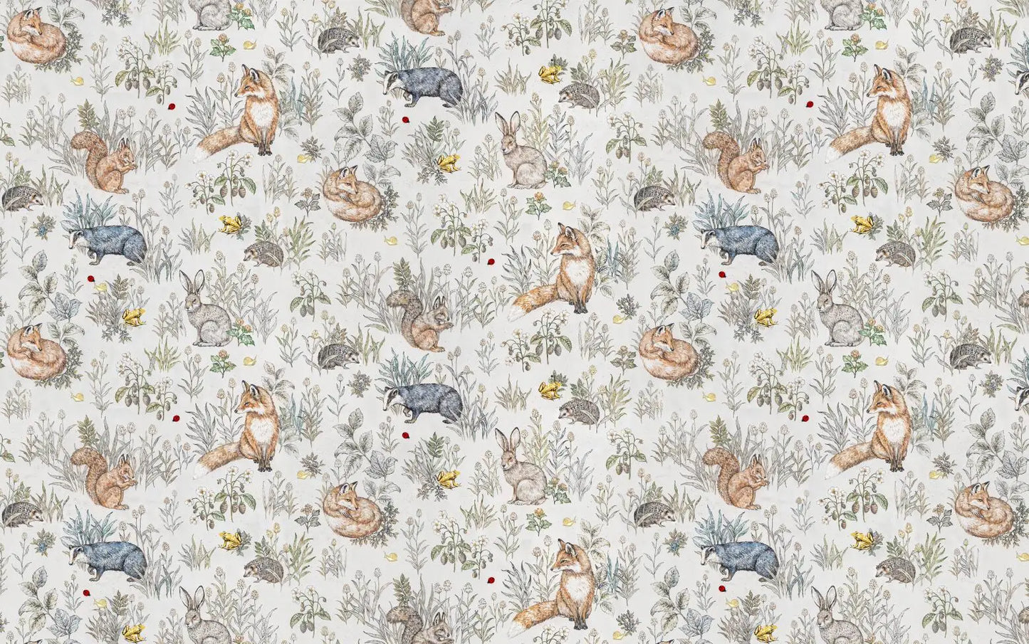 Forest Fox Wallpaper Mural light blue white