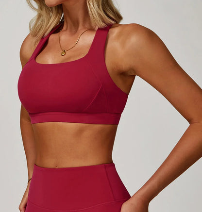 Hearuisavy Quick-Dry Backless Yoga Clothes Running Vest Women Workout Brassiere Fitness Gym Tank Top Women Push up Sports Bra - -