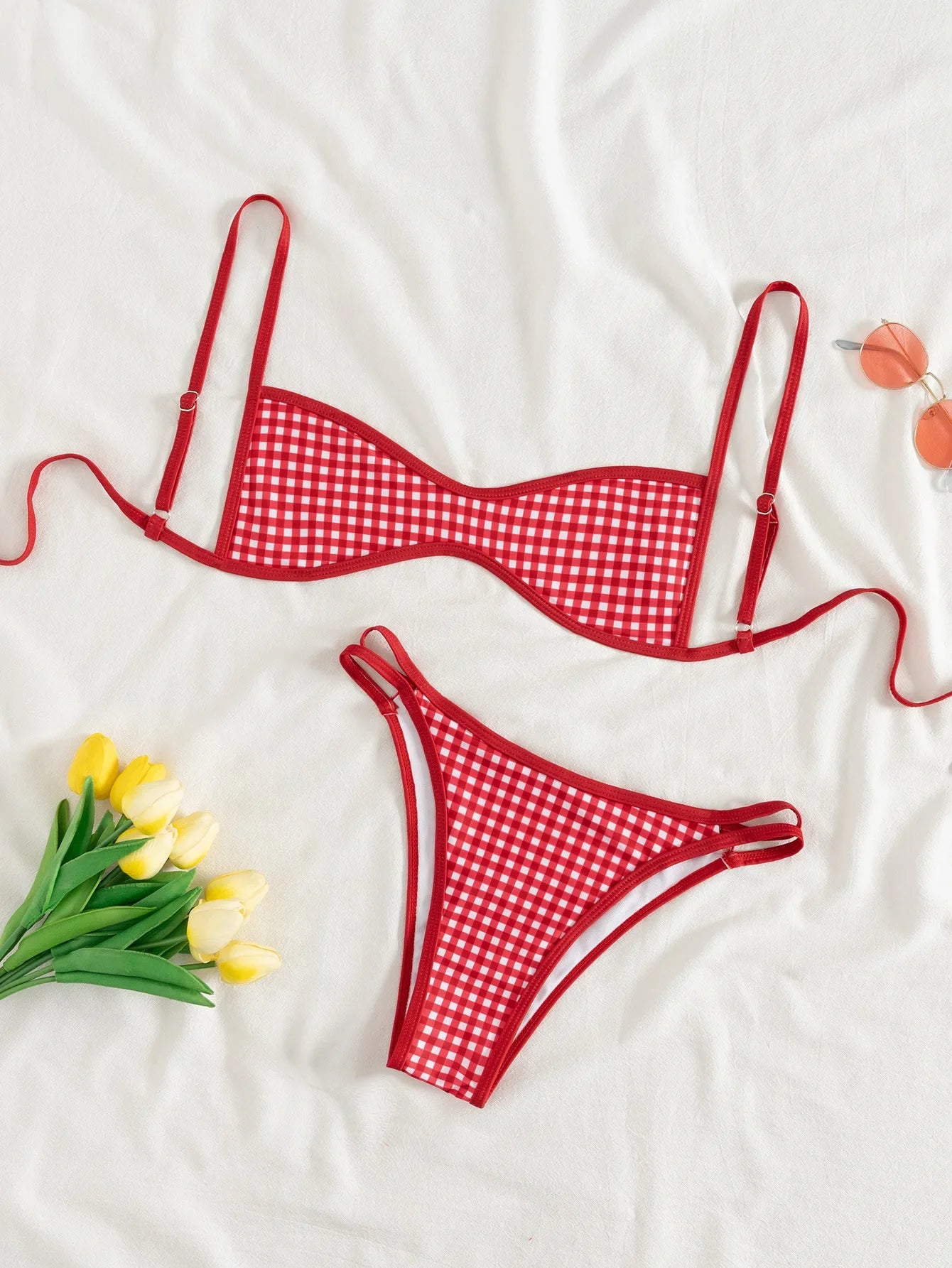 Sexy Coffee Polka Dot Print Bikini Set 2026 Women Pleate Push Up Bra Hollow Out Thong Swimsuit Summer Pool Bathing Suit Swimwear - -