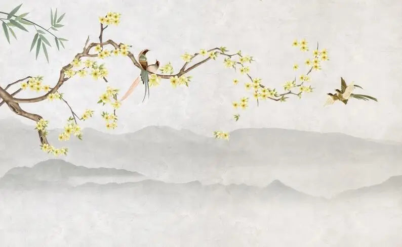 Flower Bird Landscape Wallpaper Kia Day Design