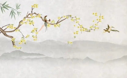 Flower Bird Landscape Wallpaper Kia Day Design