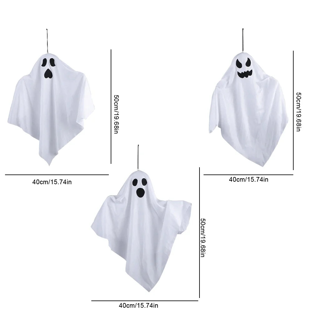 1/3PCS Spooky Ghost Halloween Decoration Waterproof Halloween LED Fabric Hanging Ghost Light for Lawn Garden Home Party Decor - 3pcs -
