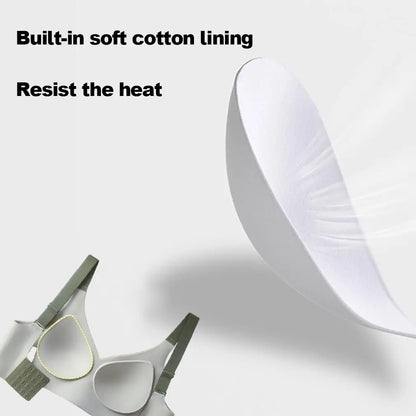 Push-Up Bra Women Seamless Ladies Underwear V-neck No Steel Ring Adjustable Comfortable Thin Top Bra Breathable Gathered - -