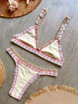 Sexy Black Patchwork Hand Crochet Bikini Set Women 2026 V Neck Push Up Bra Thong Swimsuit Beach Bathing Suit Knitted Swimwear - White 2 -