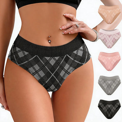 5pcs/Mid Waist Breathable Comfortable Seamless Women's Panties Female Underpants Lingerie Athletic Lady Briefs Underwear - -