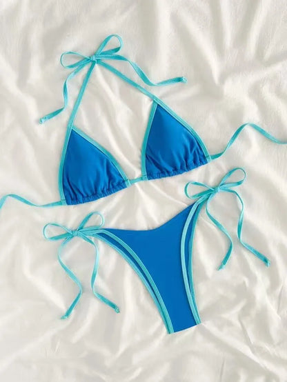 2026 Sexy Contrast Color Separates Micro Bikini Women's Swimsuit Female Swimwear Mini Thong Bikinis Set Two-piece Bathing Suit - -