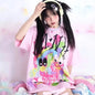 KOSAHIKI Pink Harajuku Graphic T-shirt - L -
