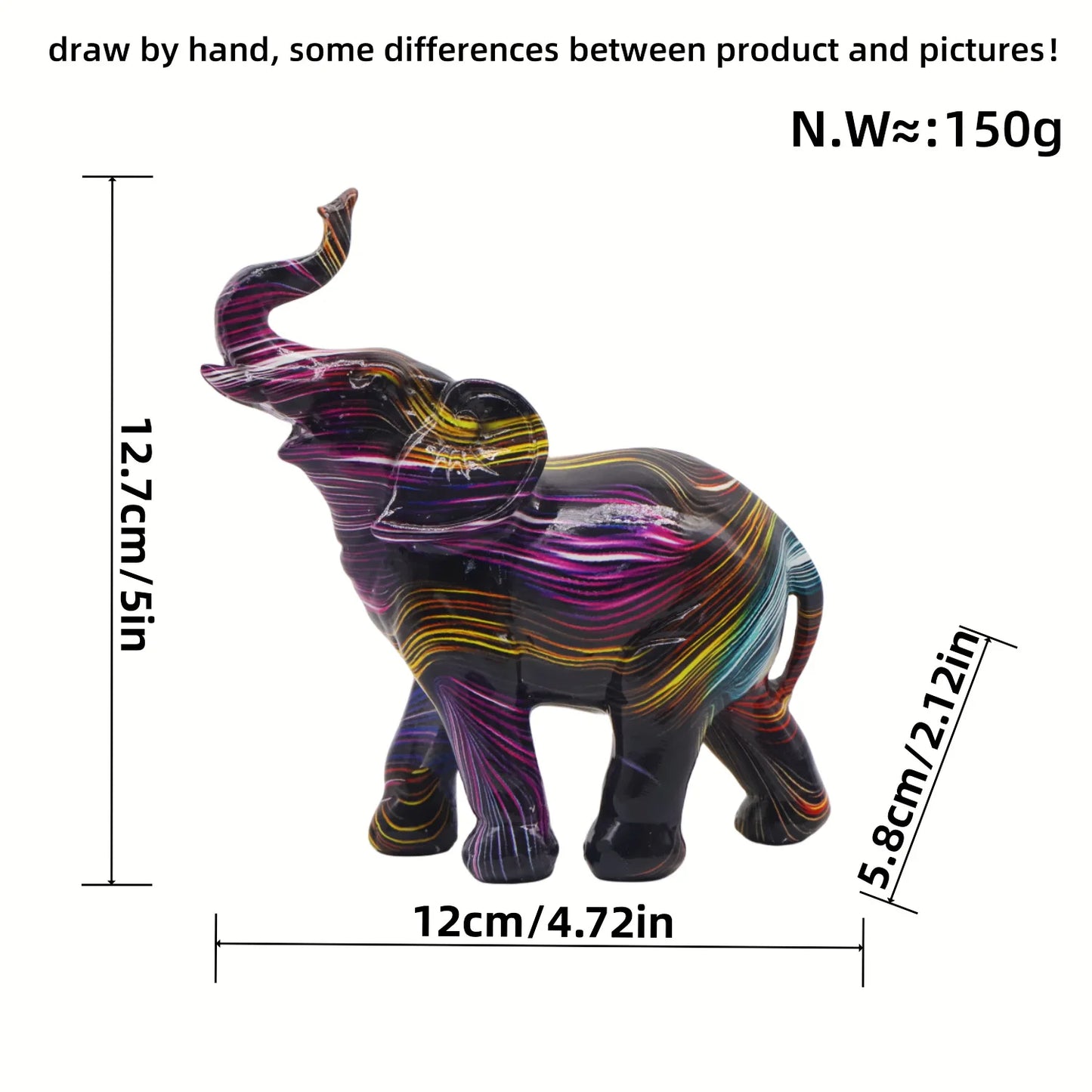 Graffiti Elephant Sculpture dark purple light blue