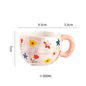 Hand Pinched Flower Ceramic Mug 301-400ml Pink Flower