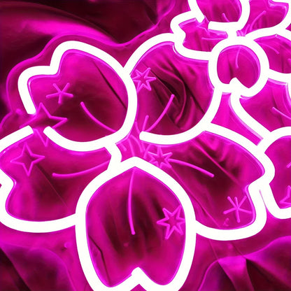 Pink Glow Flower Design LED Neon Sign - - led sign