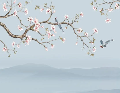 Flower Bird Landscape Wallpaper Kia Day Design