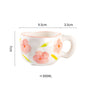 Hand Pinched Flower Ceramic Mug 301-400ml White Pink Flower