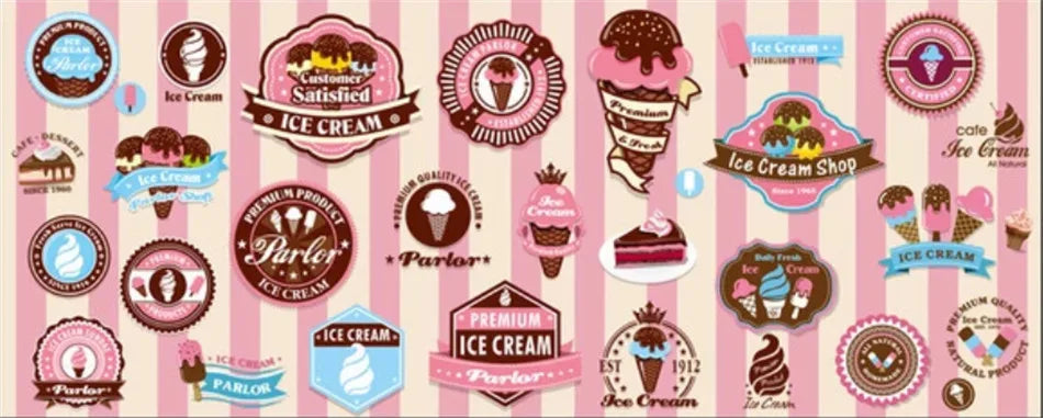 Ice Cream Wallpaper 3D Dessert Background Mural Wallpaper 3D Kia Day Design