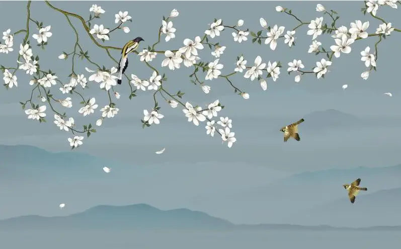 Flower Bird Landscape Wallpaper Kia Day Design