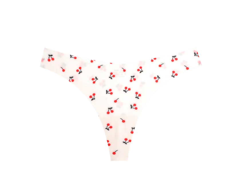 3Pcs Ultra-thin Seamless G-string Women Thongs Sexy Sweet Fruit Low-waist Panties Ladies Soft Cute Thongs Female S-XL T-Back - -
