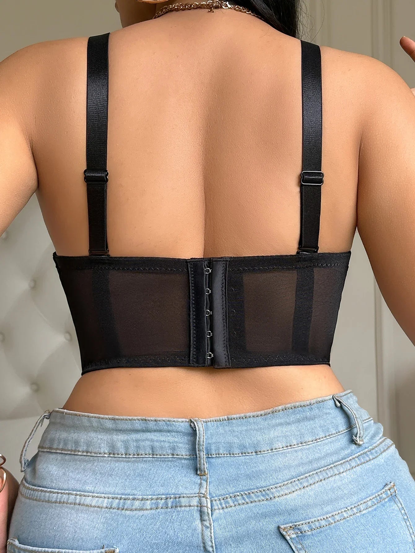 D E Thin Cup Plus Size Bras Lace Embroidered Floral Push up Bra Wide Shoulder Straps Soft Side Support Underwire Bra for Women - -