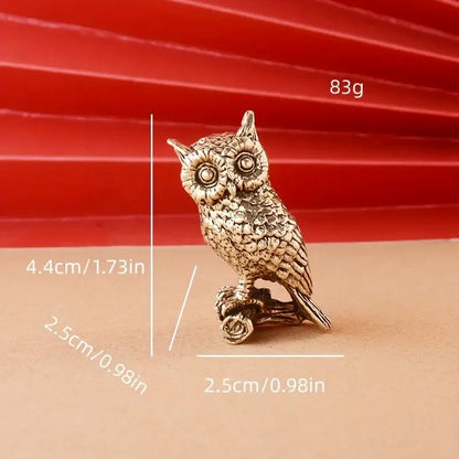 Copper Craft Brass Solid Owl Statue, Creative Animal Desk Ornaments, Desktop Home Decoration, Collectible, Cute Statue Ornament - owl China Mainland -