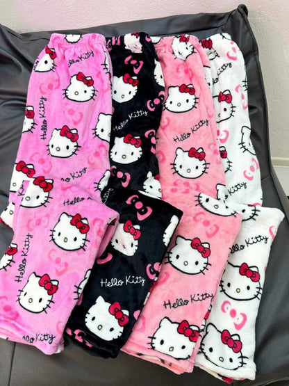 2026 New Hello Kitty Pajamas Pants Anime Women's Pajama Pants Cartoon Couple Home Sleepwear Trousers Leisure Home Clothing - -
